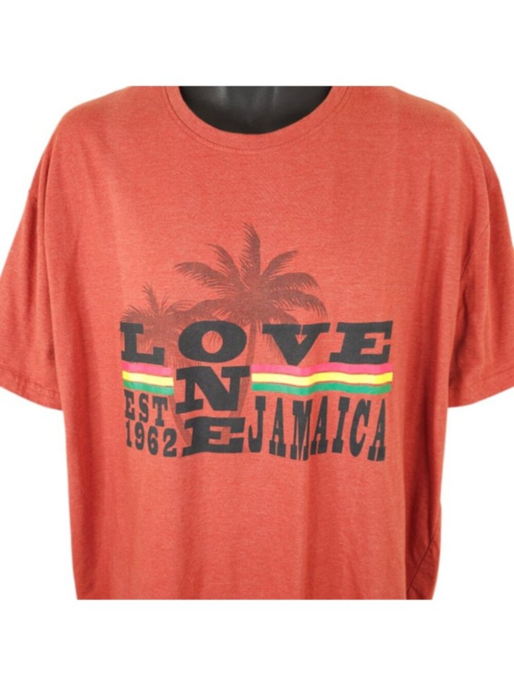 Jamaica T Shirt Mens Size 2XL Orange One Love Travel Destination Tee